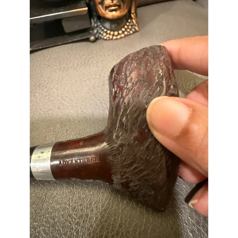 Vintage Adventurer Rusticated Briar Tobacco Pipe with Native American Chief‎